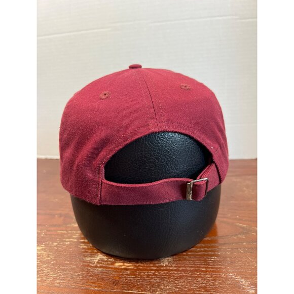 Vintage Nike Maroon Adjustable Strapback Hat With Embroidered Yellow Swoosh Logo - Picture 2 of 4